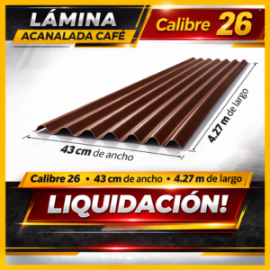 🟫 lámina acanalada café calibre 26