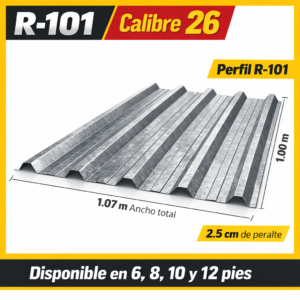 lÁmina galvanizada r 101 calibre 26